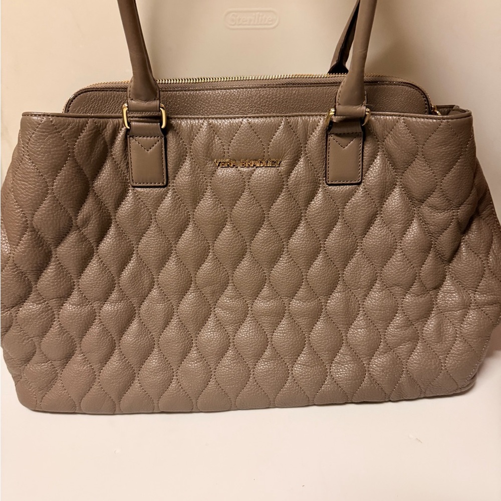 Vera Bradley Quilted Shoulder Bag in Taupe